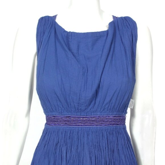 NWT MONNO Grecian Cotton Gauze Blue Greek Key Reverisble Sleeveless Dress /710 - Picture 10 of 12
